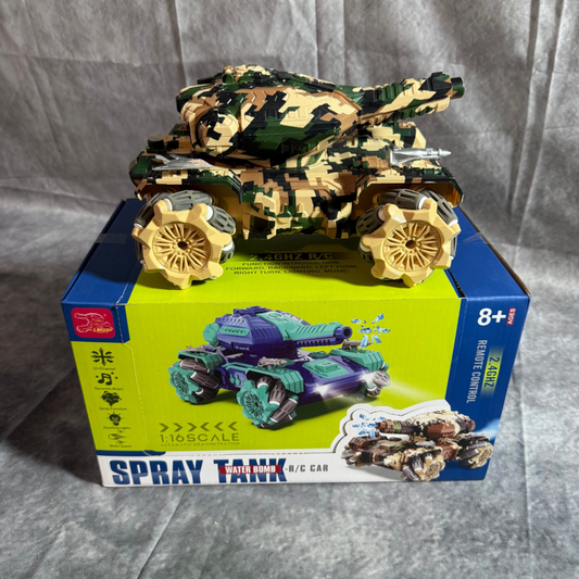 GELZONE SPRAY TANK – High-Speed 2.4GHz RC Tank med Vand/Gelball Skydning & LED-lys